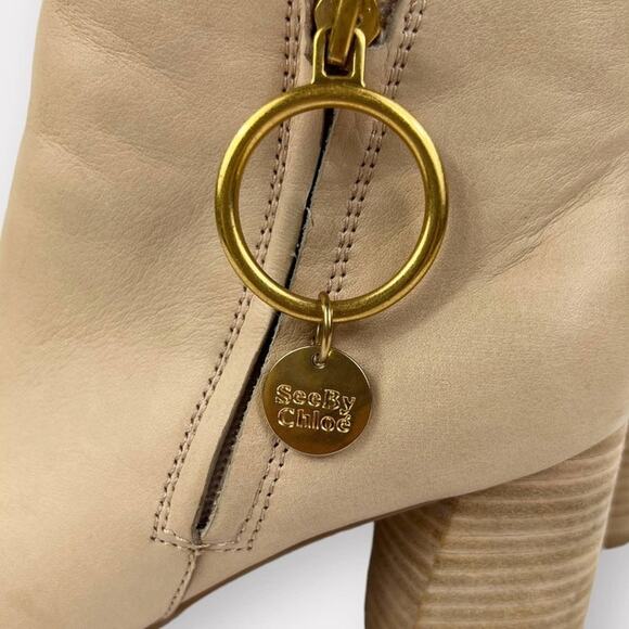 See By Chloe Louise Medium Leather Ankle Bootie Size 36.5 - Picture 11 of 14